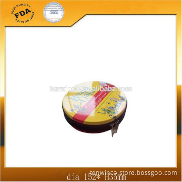 Round CD Tin Box with Zipper